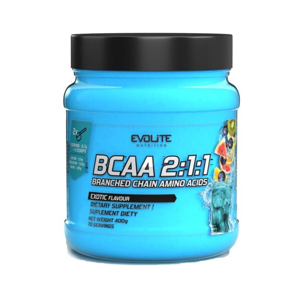 Evolite Nutrition BCAA 2:1:1 400g Aminokwasy Leucyna Walina Izoleucyna - obrazek 4