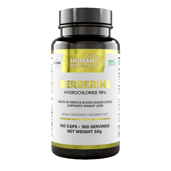 Human Protect Berberine HCL 98% 400mg 100vcaps Berberyna