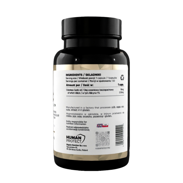 Human Protect Garlic Odorless 120softgels Czosnek Odporność - obrazek 2