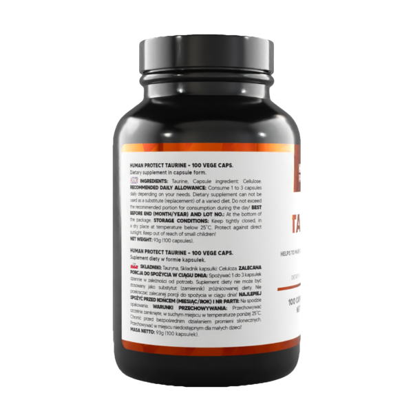 Human Protect Taurine 800mg 100vcaps Tauryna - obrazek 2