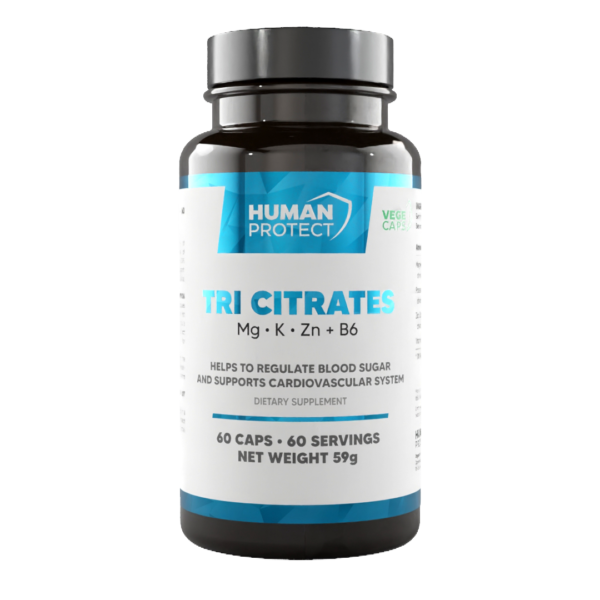 Human Protect Tri Citrates 60caps Magnez Cynk Potas