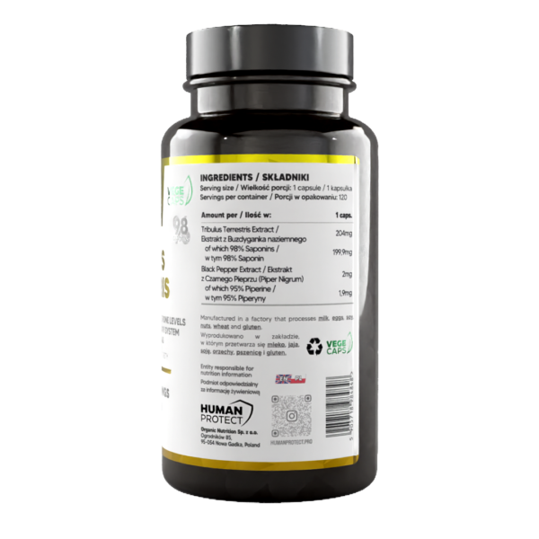 Human Protect Tribulus Terrestris 98% 120vcaps Buzdyganek Ziemny Testosteron - obrazek 3