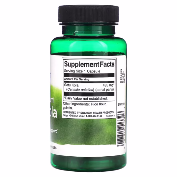 Swanson Full Spectrum Gotu Kola 435mg 60caps - obrazek 2