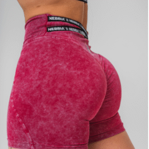 NEBBIA Washed high waisted leggings shorts HERITAGE 780 krótkie legginsy różowe