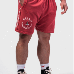 NEBBIA WASHED SWEAT SHORTS LEGEND 786 czerwone spodenki na siłownię