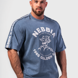 NEBBIA Washed Oversized T-Shirt GOLDEN AGE 790 koszulka niebieska