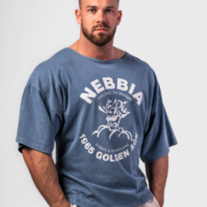 NEBBIA Washed Rag Top GOLDEN AGE 788 koszulka niebieska
