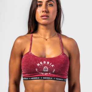 NEBBIA Washed open back sports bra LEGACY 779 stanik sportowy Różowy