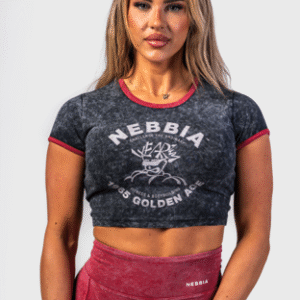 NEBBIA Washed Crop Top GOLDEN AGE 782 czarny