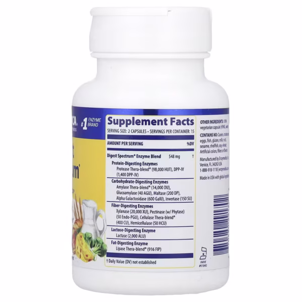 Enzymedica Digest Spectrum 30kaps Enzymy Trawienne - obrazek 2