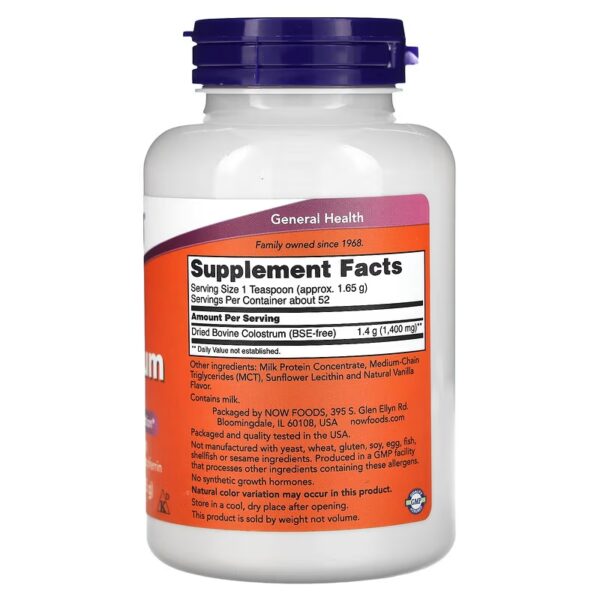 NOW Foods Colostrum Powder 85g - obrazek 2