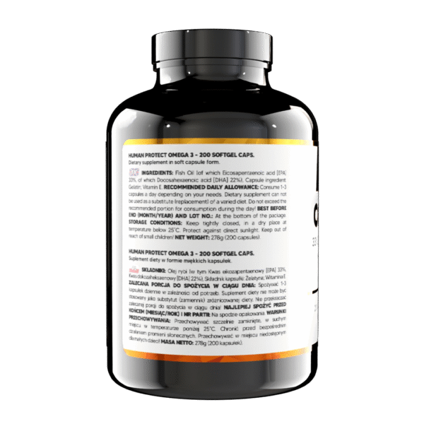 Human Protect Omega 3 200softgels Kwasy Omega3 DHA EPA - obrazek 3