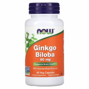 NOW Foods Ginko Biloba 60mg 60vcaps pamięć koncentracja miłorząb chiński