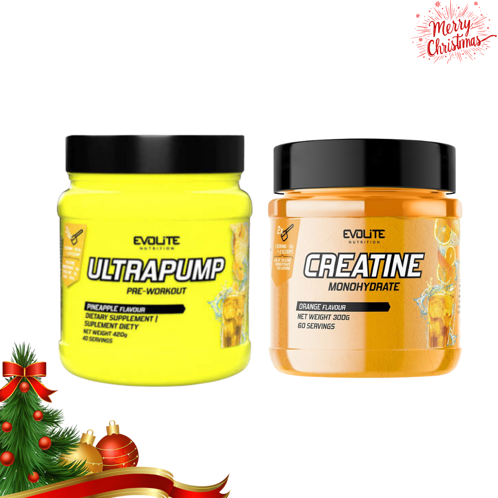Świąteczny Zestaw EVOLITE – Ultra Pump 420 g + Creatine 300 g ORANGE GRATIS