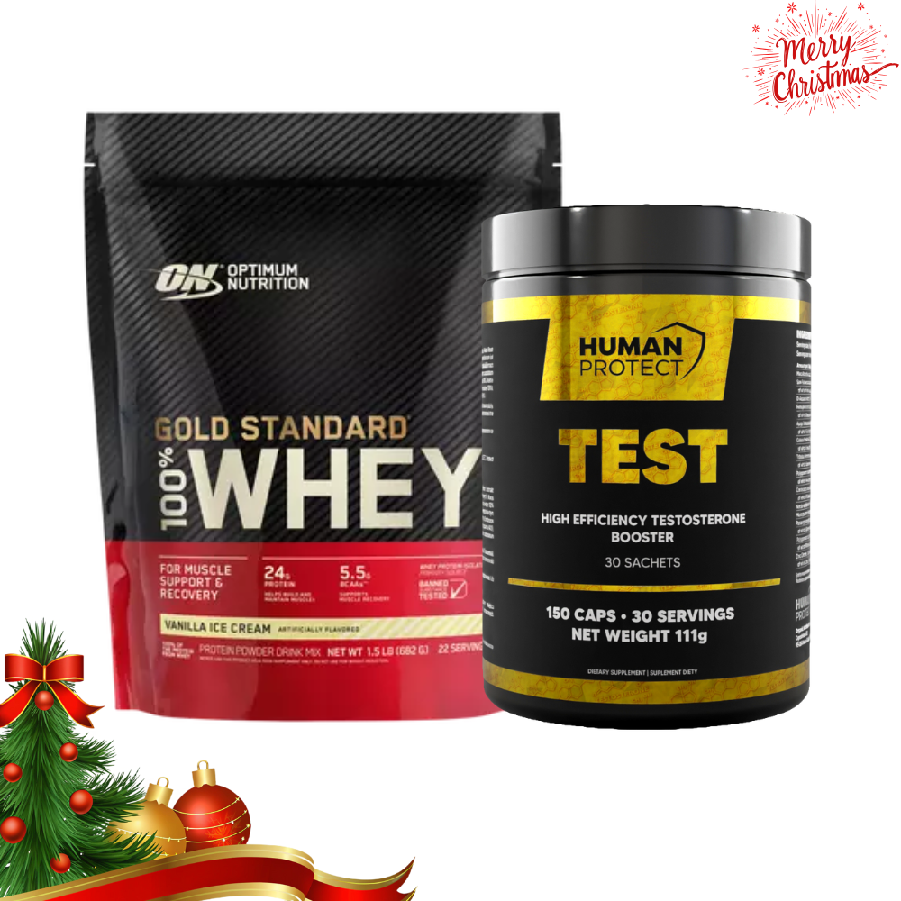 Świąteczny Zestaw Mocy – Human Protect Test + Gold Whey Standard 450 g GRATIS