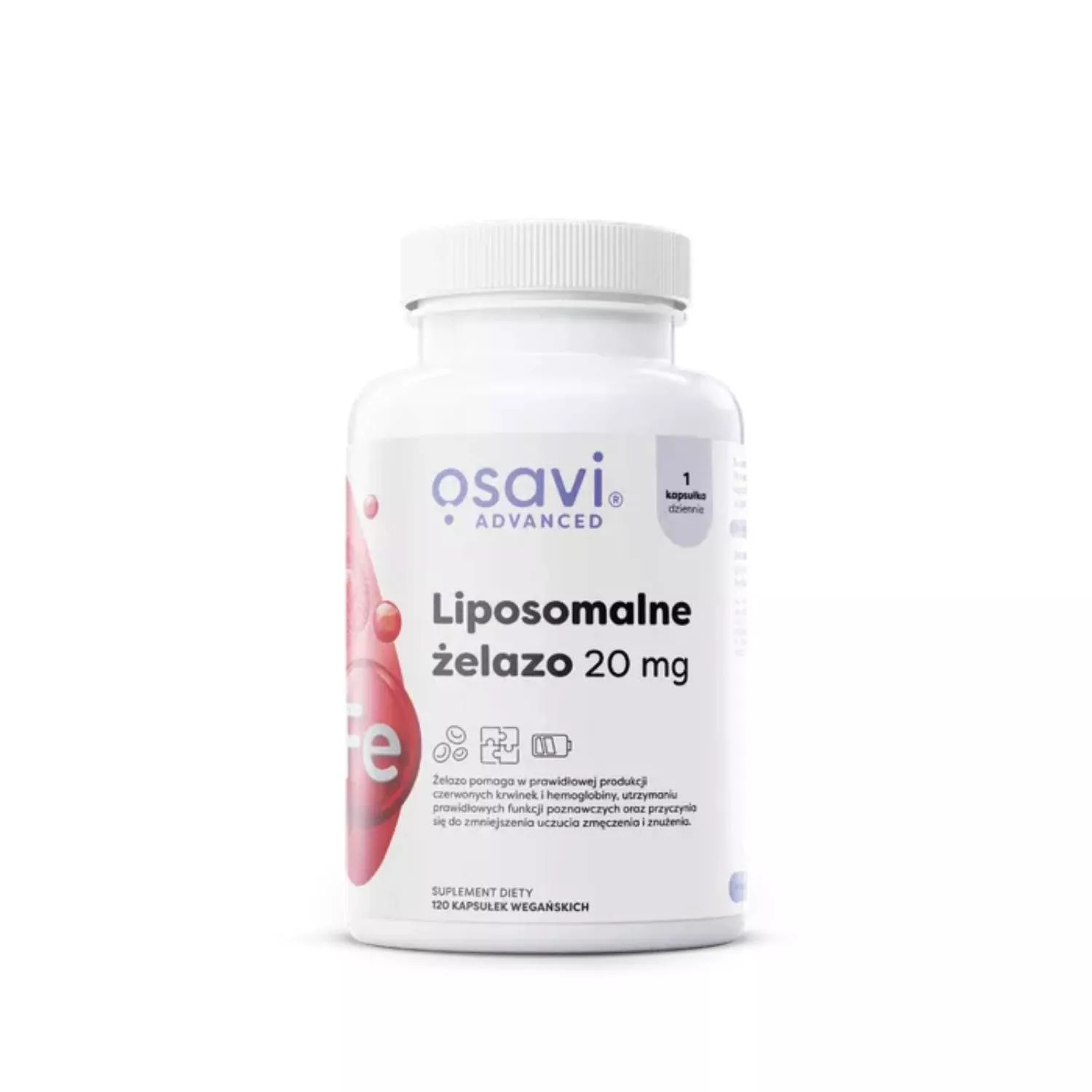 Osavi Liposomalne Żelazo 20mg 120vcaps